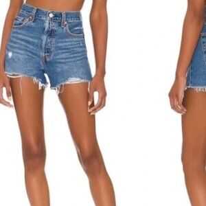 Levis Ribcage Shorts Super High Rise Button Fly Noe Departure Sz 28